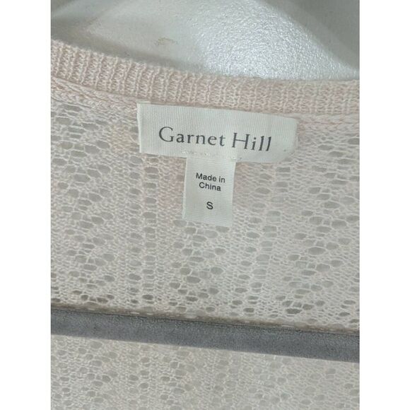 Garnet Hill Cashmere Cardigan Sweater‎ women's Small cream open knit 3/4 sleeve - Picture 3 of 7